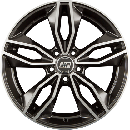 MSW 71 Gloss Dark Grey Full Polished Alufelge 8.5x19 Zoll ET45 LK 5x108 ML73.1
