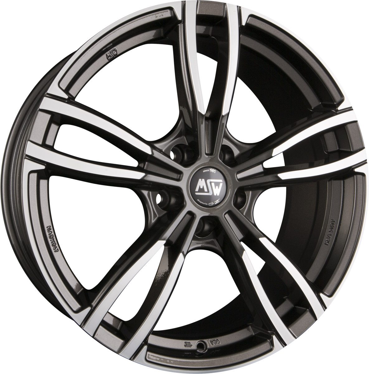 MSW 73 Gloss Dark Grey Full Polish Alufelge 8x18 Zoll ET35 LK 5x112 ML73.1 – Bild 2