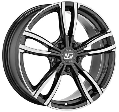 MSW 73 gloss dark grey full polished Alufelge 8x18 Zoll ET42 LK 5x112 ML73.1