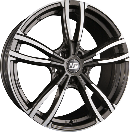 MSW 73 Gloss Dark Grey Full Polish Alufelge 8.5x18 Zoll ET50 LK 5x120 ML72.6 – Bild 2
