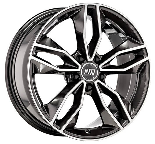 MSW 71 gloss dark grey full polished Alufelge 8x19 Zoll ET34 LK 5x110 ML65.1