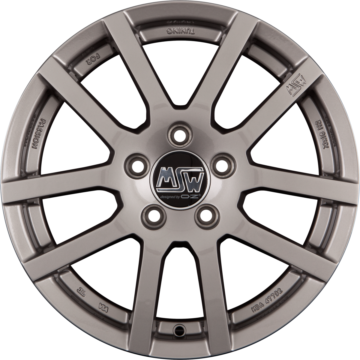 MSW 22 Grey Silver Alufelge 6.5x16 Zoll ET18 LK 4x108 ML65.1