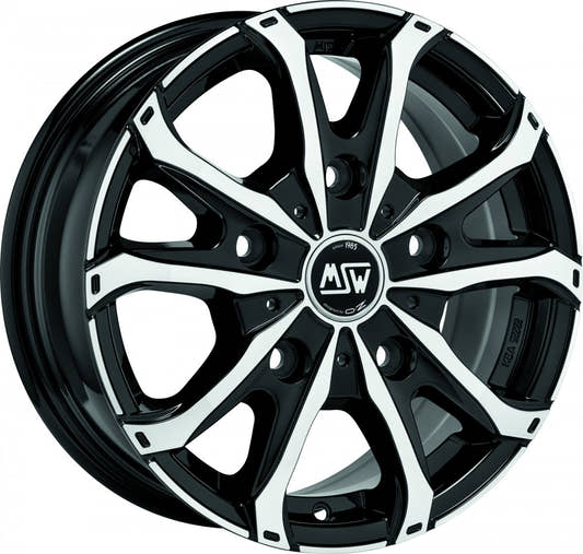 MSW 48 Van gloss black full polished Alufelge 6.5x16 Zoll ET60 LK 5x160 ML65.1