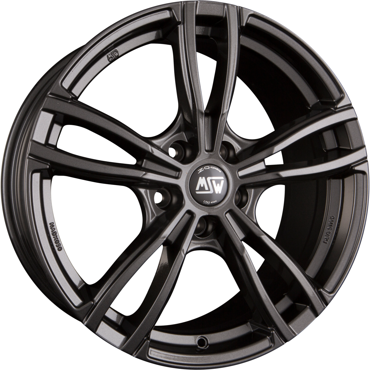 MSW 73 Gloss Dark Grey Alufelge 8.5x18 Zoll ET37 LK 5x120 ML72.6 – Bild 2