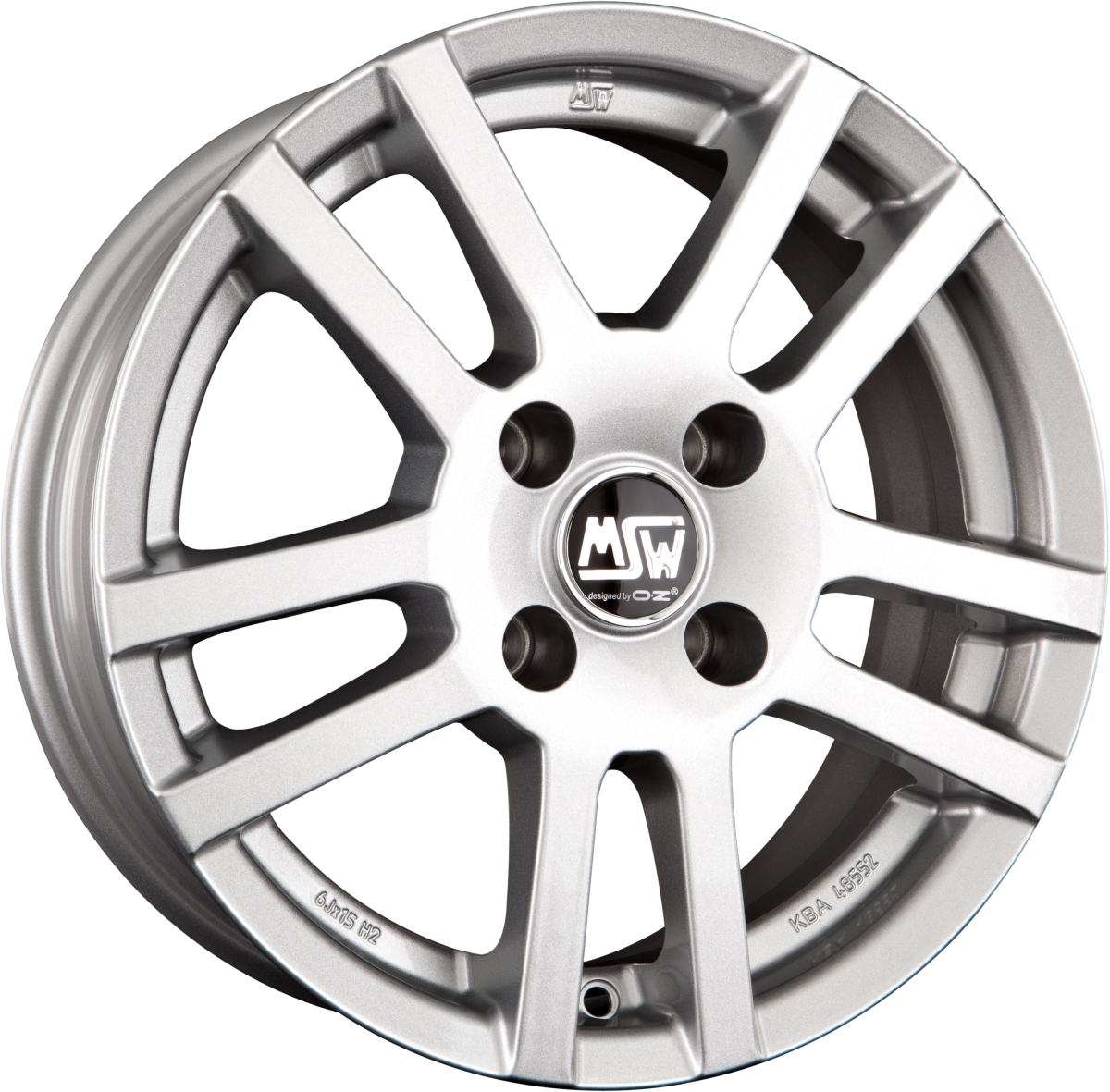 MSW 22 Full Silver Alufelge 6.5x16 Zoll ET18 LK 4x108 ML65.1 – Bild 2