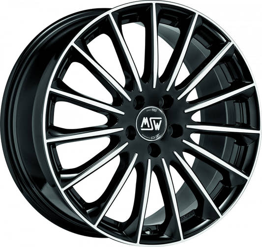 MSW 30 gloss black full polished Alufelge 7.5x19 Zoll ET48 LK 5x112 ML73.1