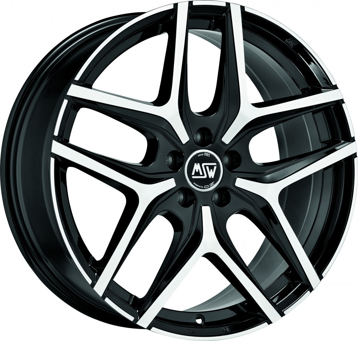 MSW 40 gloss black full polished Alufelge 10x20 Zoll ET40 LK 5x120 ML74.06