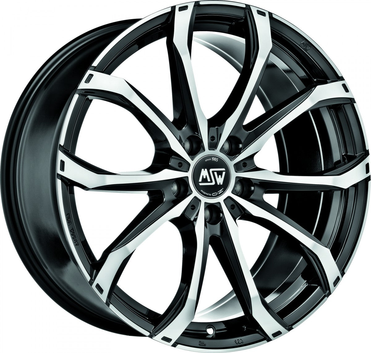 MSW 48 gloss black full polished Alufelge 10x21 Zoll ET38 LK 5x112 ML73.1