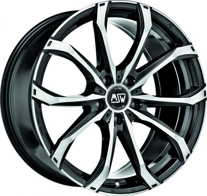 MSW 48 gloss black full polished Alufelge 10x21 Zoll ET38 LK 5x112 ML73.1