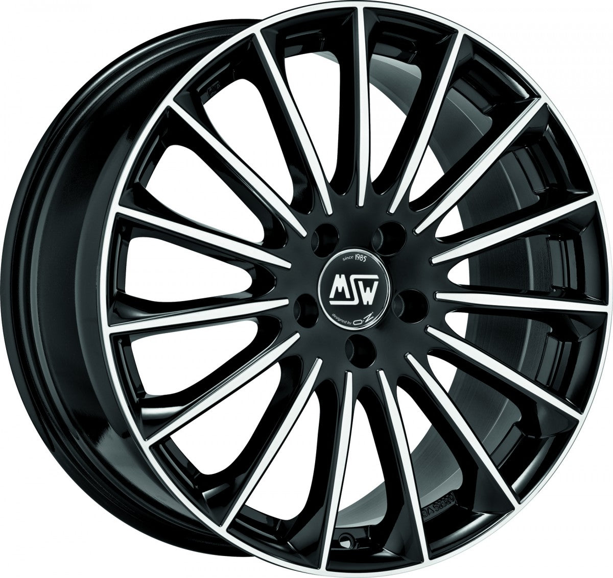 MSW 30 gloss black full polished Alufelge 8.5x18 Zoll ET35 LK 5x112 ML73.1