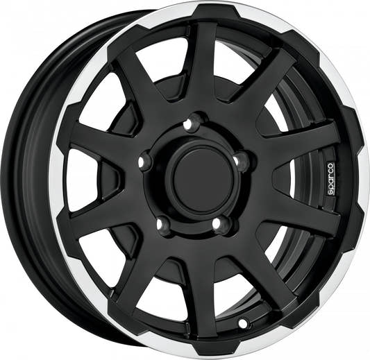 Sparco Dakar matt black lip polished Alufelge 5.5x16 Zoll ET5 LK 5x139.7 ML108.3