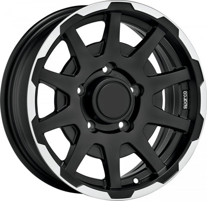 Sparco Dakar matt black lip polished Alufelge 5.5x16 Zoll ET5 LK 5x139.7 ML108.3