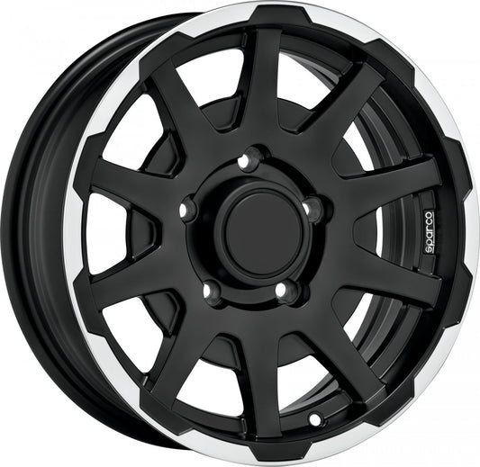 Sparco Dakar matt black lip polished Alufelge 5.5x16 Zoll ET0 LK 5x139.7 ML108.3