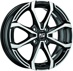 MSW X4 gloss black full polished Alufelge 5x15 Zoll ET32 LK 4x100 ML60.06