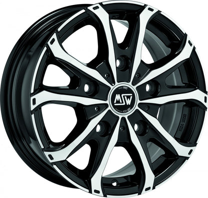 MSW 48 Van gloss black full polished Alufelge 7x17 Zoll ET46 LK 5x108 ML65.06