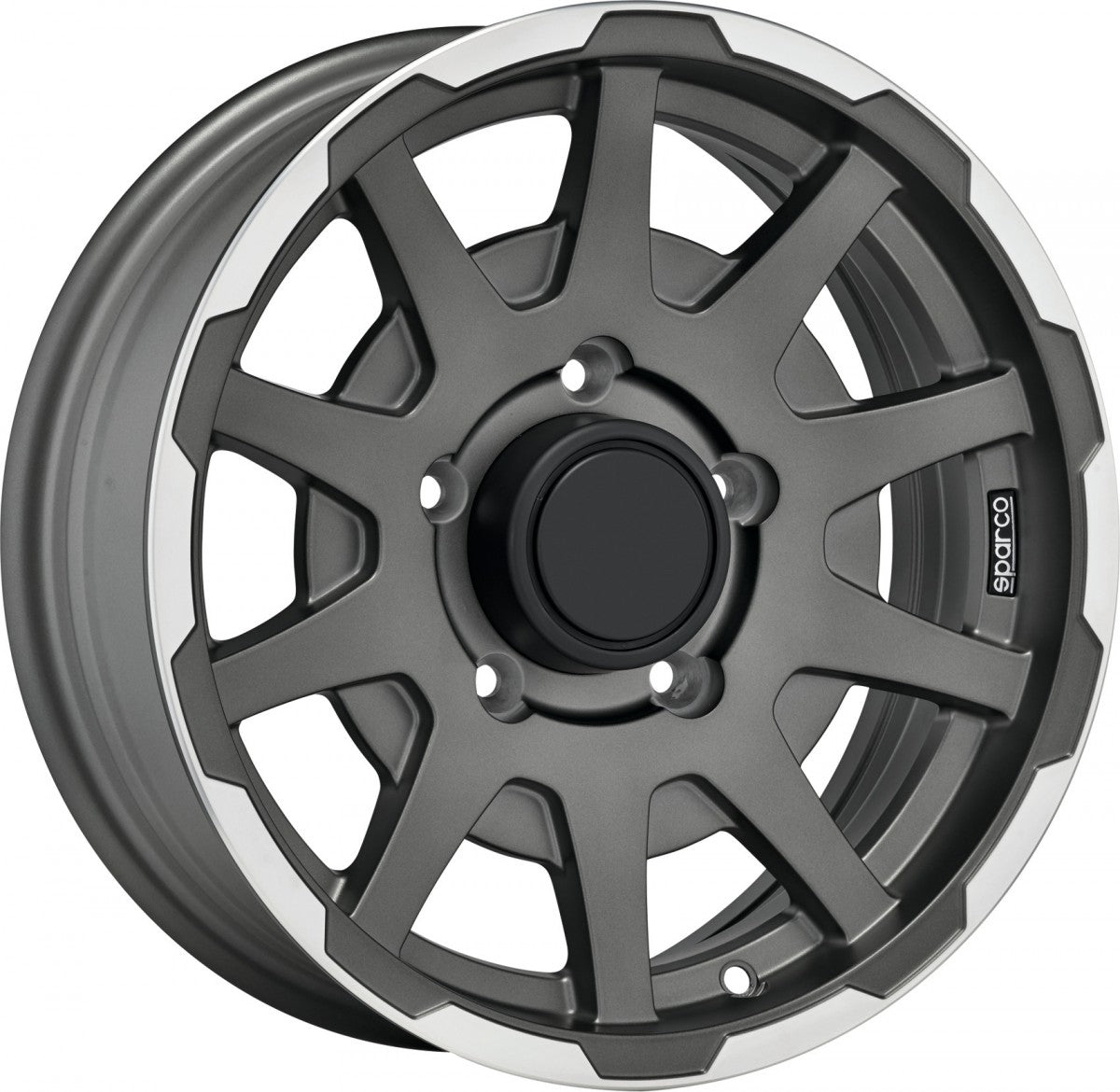 Sparco Dakar matt dark graphite lip polished Alufelge 5.5x16 Zoll ET5 LK 5x139.7 ML108.3