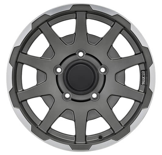 Sparco Dakar matt dark graphite lip polished Alufelge 5.5x16 Zoll ET5 LK 5x139.7 ML108.3 – Bild 2