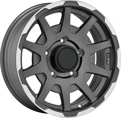 Sparco Dakar matt dark graphite lip polished Alufelge 5.5x16 Zoll ET0 LK 5x139.7 ML108.3