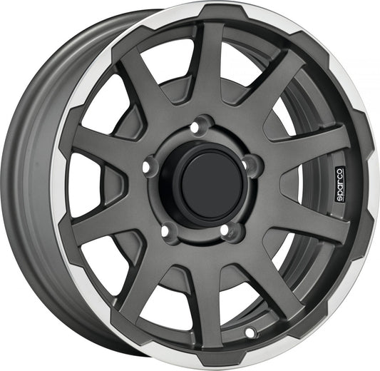 Sparco Dakar matt dark graphite lip polished Alufelge 5.5x16 Zoll ET0 LK 5x139.7 ML108.3