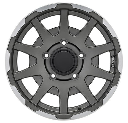 Sparco Dakar matt dark graphite lip polished Alufelge 5.5x16 Zoll ET0 LK 5x139.7 ML108.3 – Bild 2