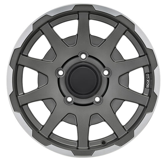 Sparco Dakar matt dark graphite lip polished Alufelge 5.5x16 Zoll ET0 LK 5x139.7 ML108.3 – Bild 2