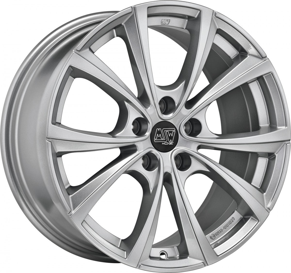 MSW 27 T full silver Alufelge 8.5x18 Zoll ET40 LK 5x114.3 ML64.12