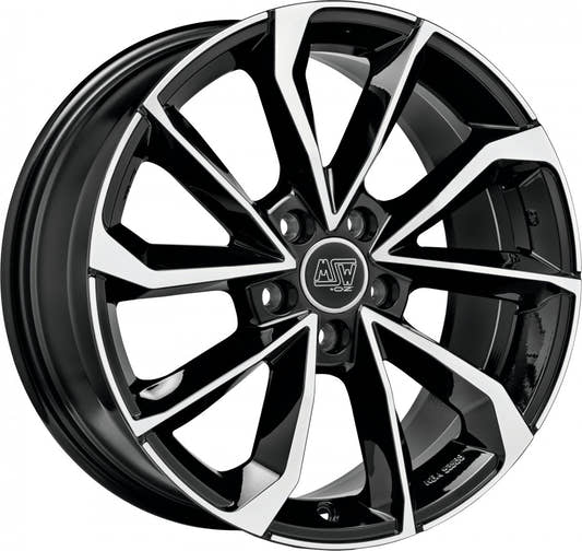MSW 42 gloss black full polished Alufelge 7.5x17 Zoll ET35 LK 5x110 ML65.06