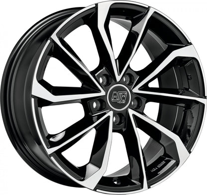 MSW 42 gloss black full polished Alufelge 8x19 Zoll ET40 LK 5x108 ML73.1