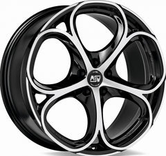 MSW 82 gloss black full polished Alufelge 8x18 Zoll ET35 LK 5x110 ML65.06