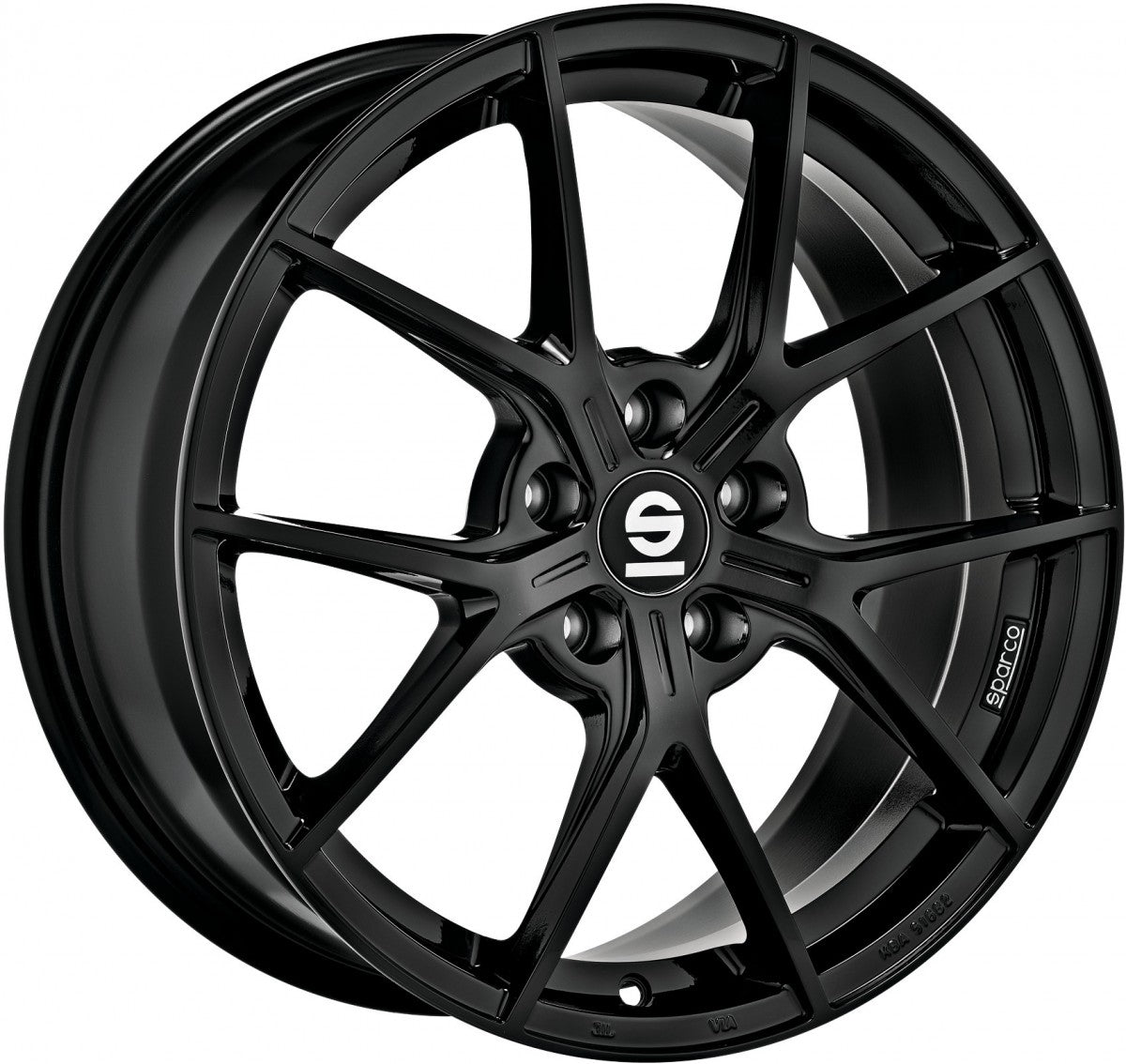 Sparco Podio gloss black Alufelge 8x18 Zoll ET45 LK 5x100 ML63.3