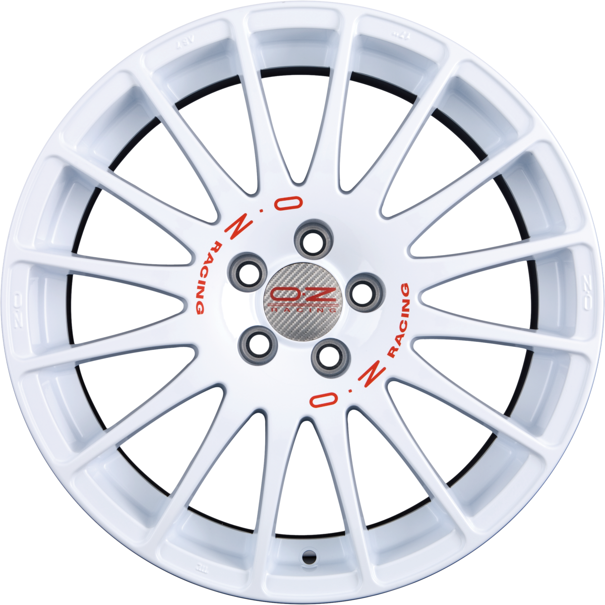 OZ Superturismo WRC Race White + Red Lettering Alufelge 8x17 Zoll ET35 LK 5x100 ML68