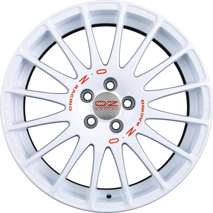 OZ Superturismo WRC Race White + Red Lettering Alufelge 8x17 Zoll ET35 LK 5x100 ML68