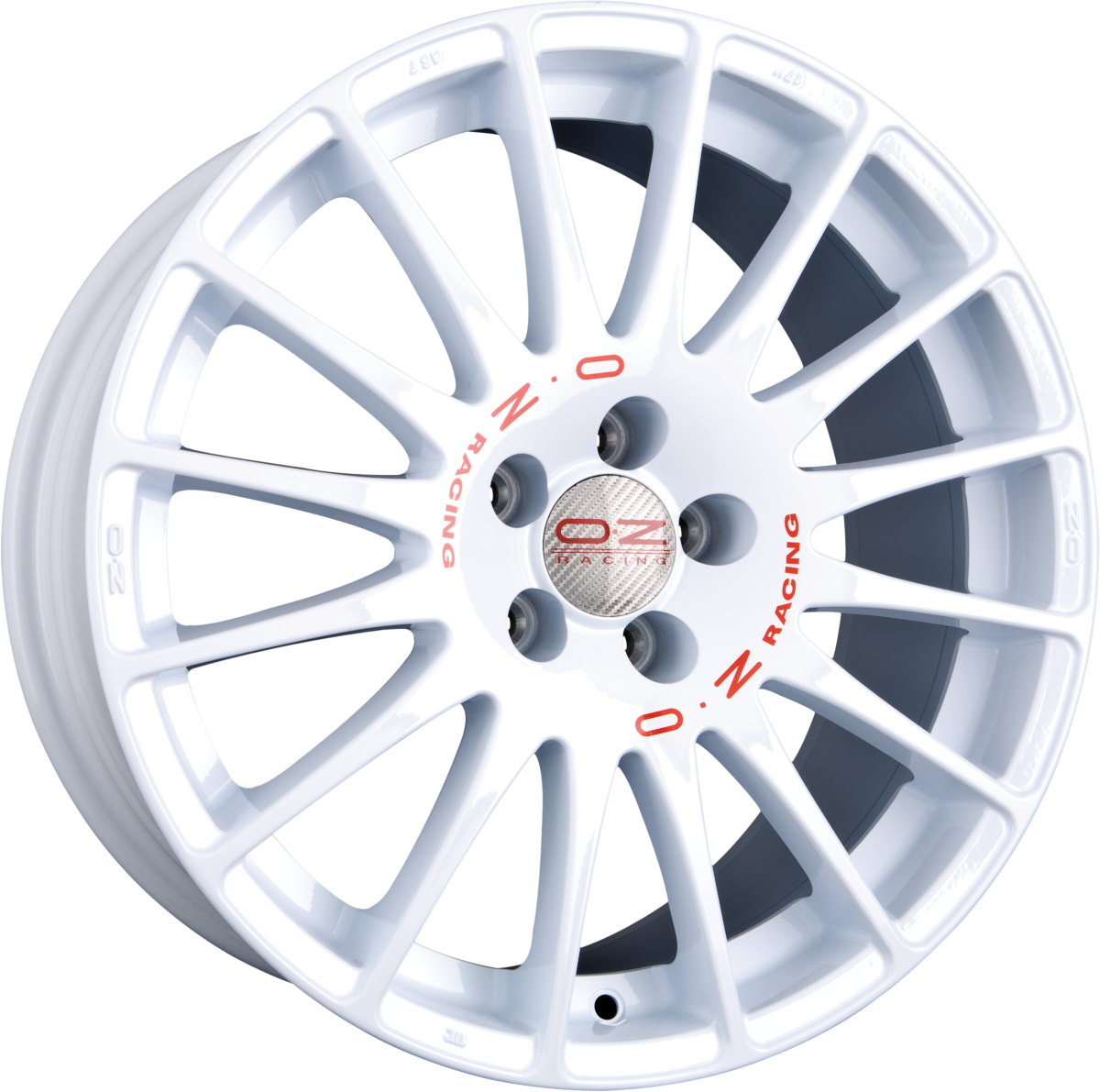 OZ Superturismo WRC Race White + Red Lettering Alufelge 8x17 Zoll ET35 LK 5x100 ML68 – Bild 2