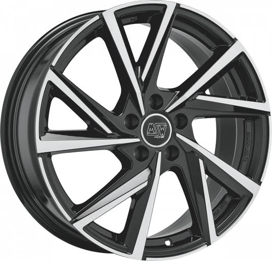 MSW 80/5 gloss black full polished Alufelge 8x18 Zoll ET33 LK 5x110 ML65.06