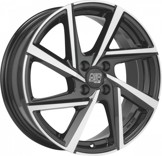 MSW 80/4 gloss black full polished Alufelge 7x17 Zoll ET37 LK 4x108 ML63.4