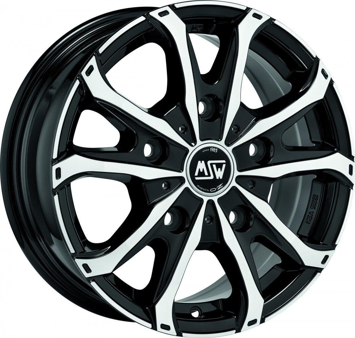 MSW 48 Van gloss black full polished Alufelge 7.5x18 Zoll ET53 LK 5x118 ML71.1