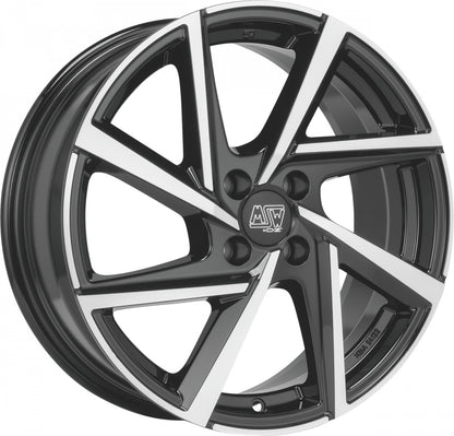 MSW 80/4 gloss black full polished Alufelge 5x17 Zoll ET40 LK 4x100 ML54.06