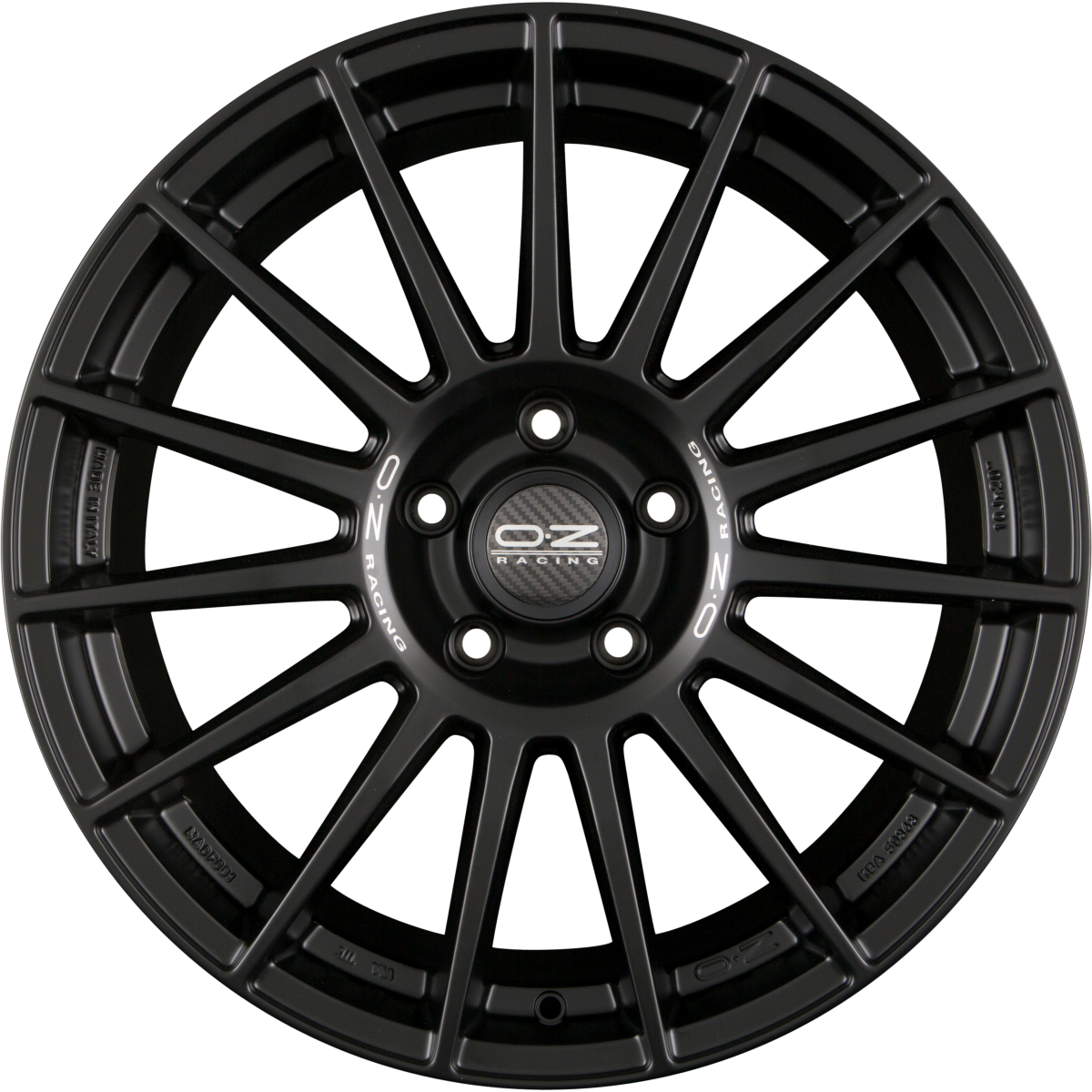 OZ Superturismo Dakar Matt Black + Silver Lettering Alufelge 9x22 Zoll ET42 LK 5x108 ML75