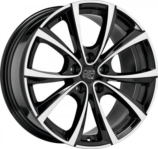MSW 27 T gloss black full polished Alufelge 10.5x19 Zoll ET45 LK 5x120 ML64.12