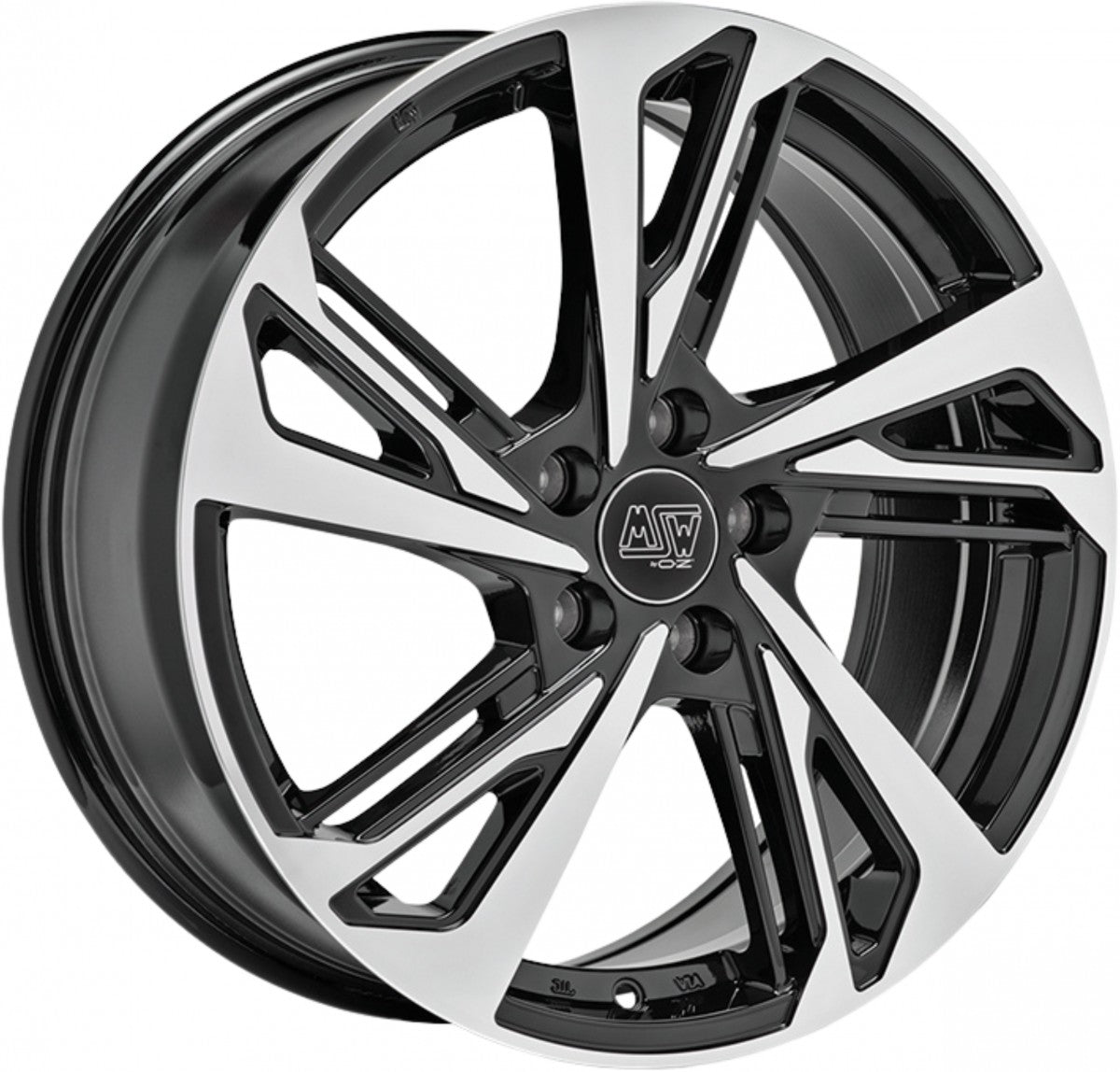 MSW 60 gloss black full polished Alufelge 7.5x17 Zoll ET38 LK 5x112 ML66.56