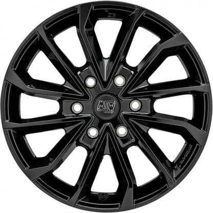 MSW 42 Van gloss black Alufelge 6.5x17 Zoll ET54 LK 6x130 ML84.1 – Bild 2