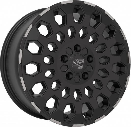 MSW 99 matt black lip polished Alufelge 8x19 Zoll ET45 LK 6x139.7 ML93.1