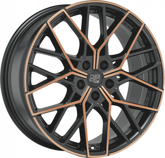MSW 74 matt black copper full polished Alufelge 8x18 Zoll ET35 LK 5x112 ML73.1