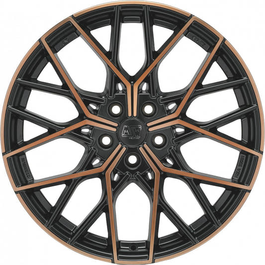MSW 74 matt black copper full polished Alufelge 8x18 Zoll ET35 LK 5x112 ML73.1 – Bild 2