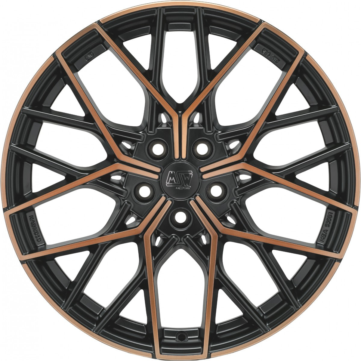 MSW 74 matt black copper full polished Alufelge 8x18 Zoll ET35 LK 5x112 ML73.1 – Bild 2