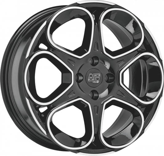 MSW 83 gloss black full polished Alufelge 7x17 Zoll ET25 LK 5x110 ML65.06