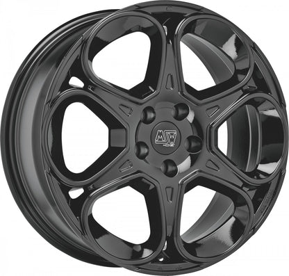 MSW 83 gloss black Alufelge 7x17 Zoll ET37 LK 4x100 ML63.3