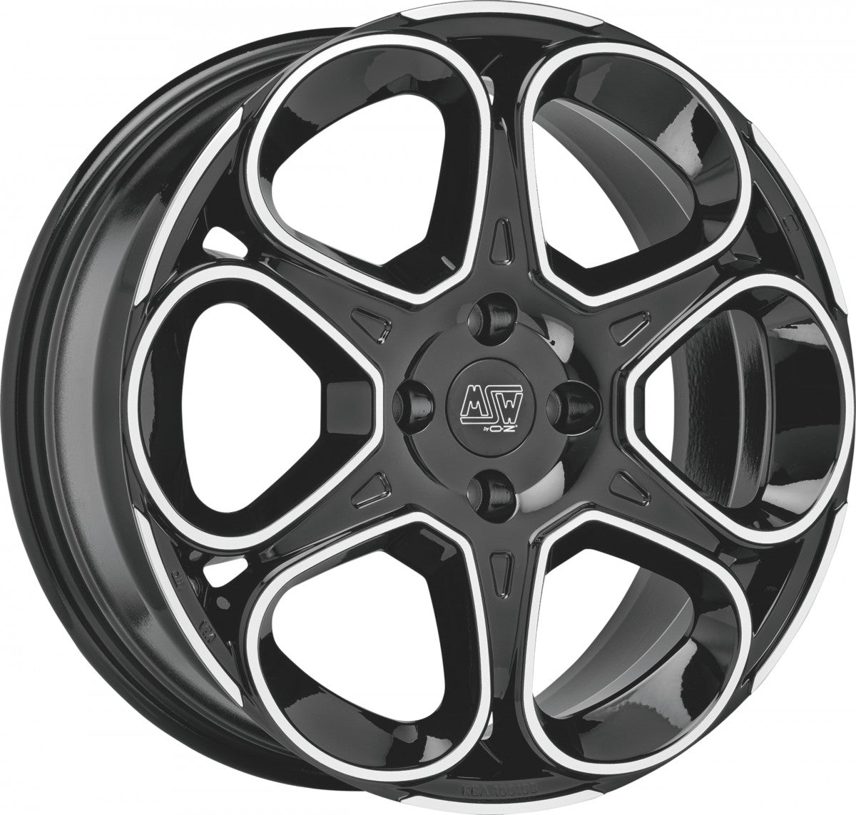 MSW 83 gloss black full polished Alufelge 7x17 Zoll ET42 LK 4x100 ML63.3