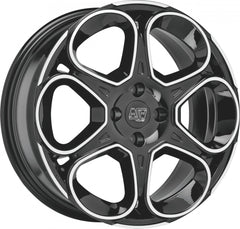 MSW 83 gloss black full polished Alufelge 7x17 Zoll ET42 LK 4x100 ML63.3