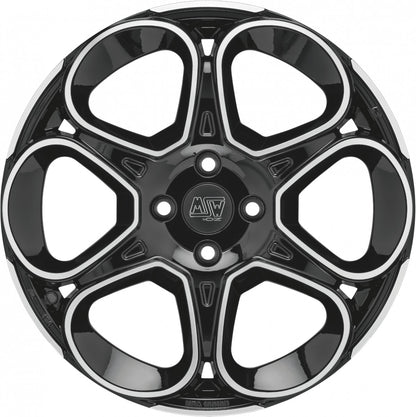 MSW 83 gloss black full polished Alufelge 7x17 Zoll ET42 LK 4x100 ML63.3 – Bild 2